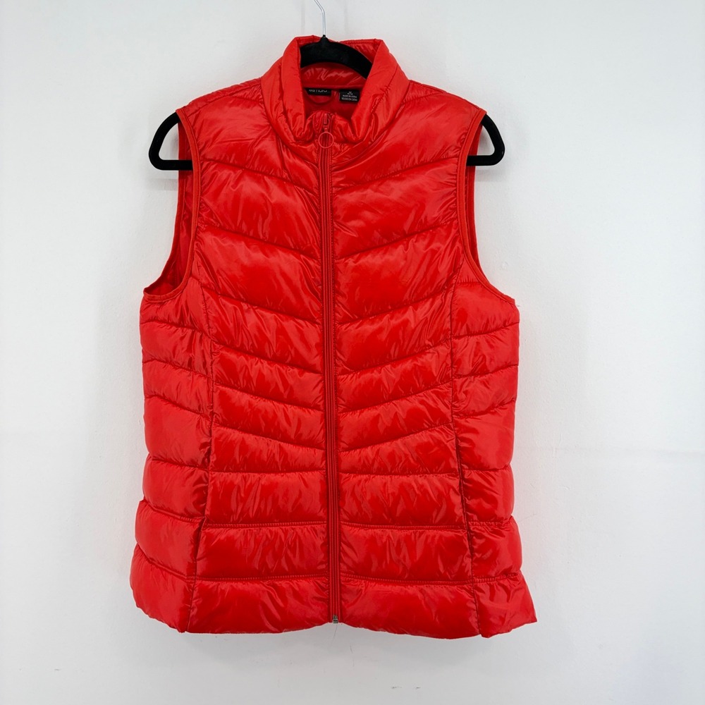 Esmara Womens Red Orange Quilted Puffer Vest M 8/10